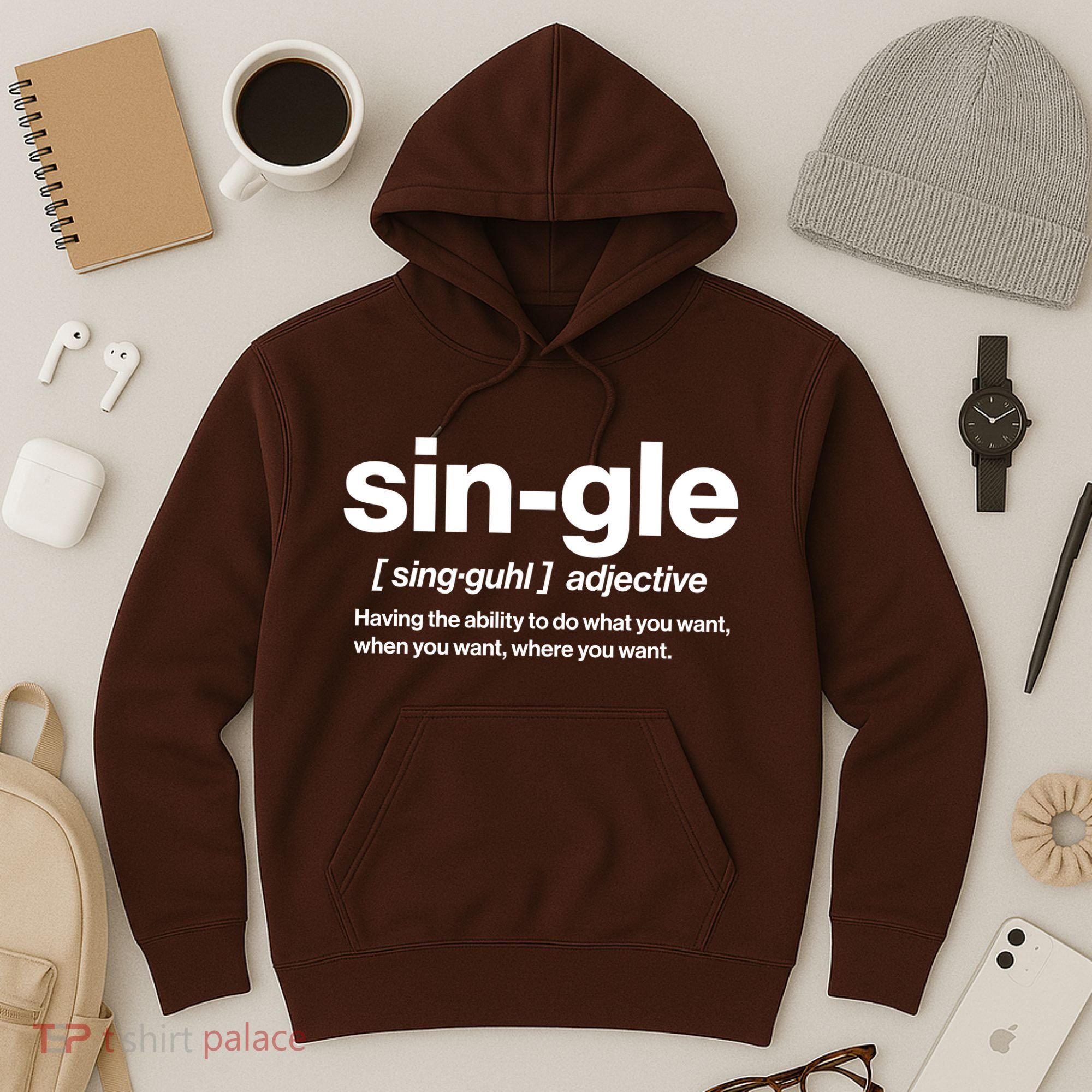 Funny Anti Valentine Single Definition Hoodie