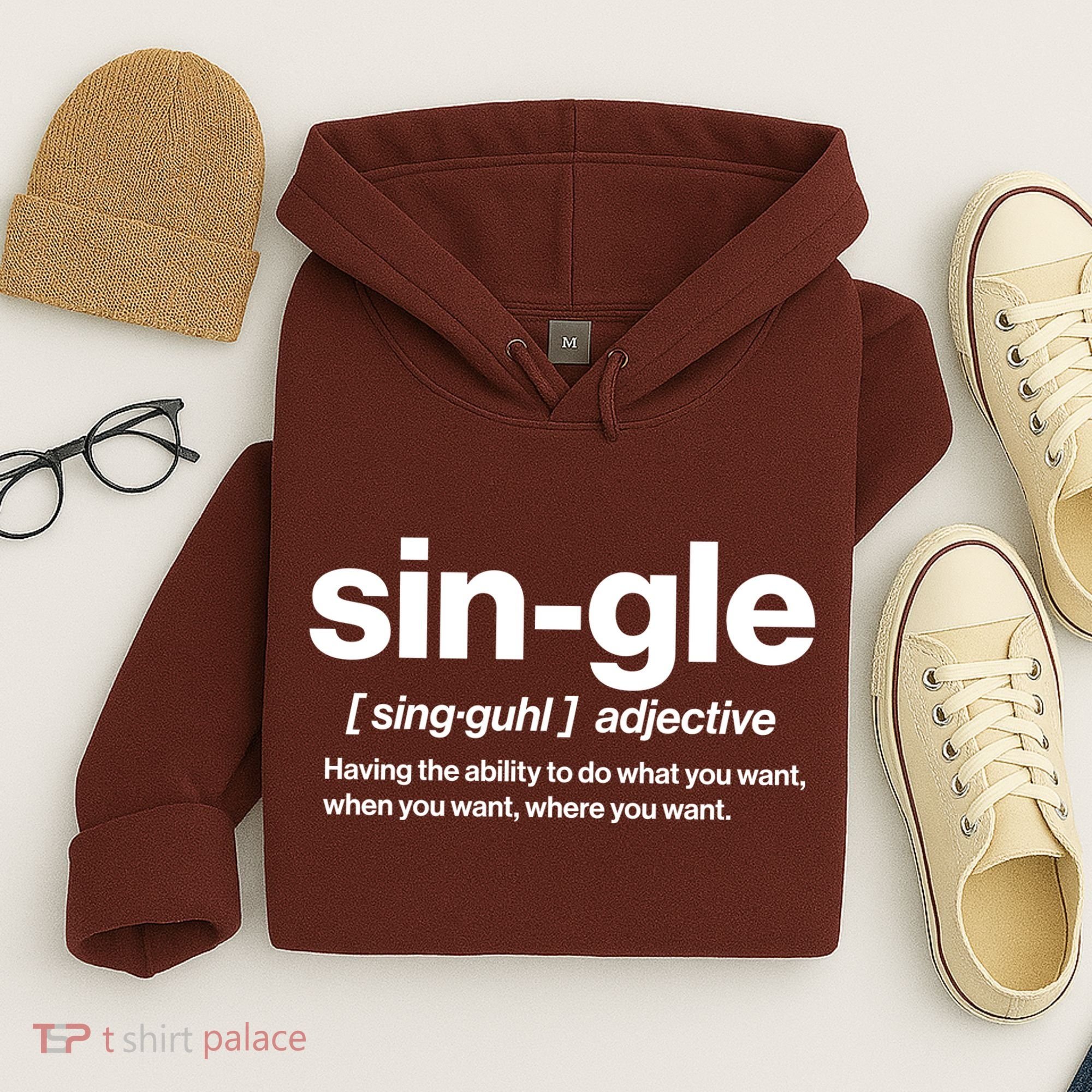 Funny Anti Valentine Single Definition Hoodie