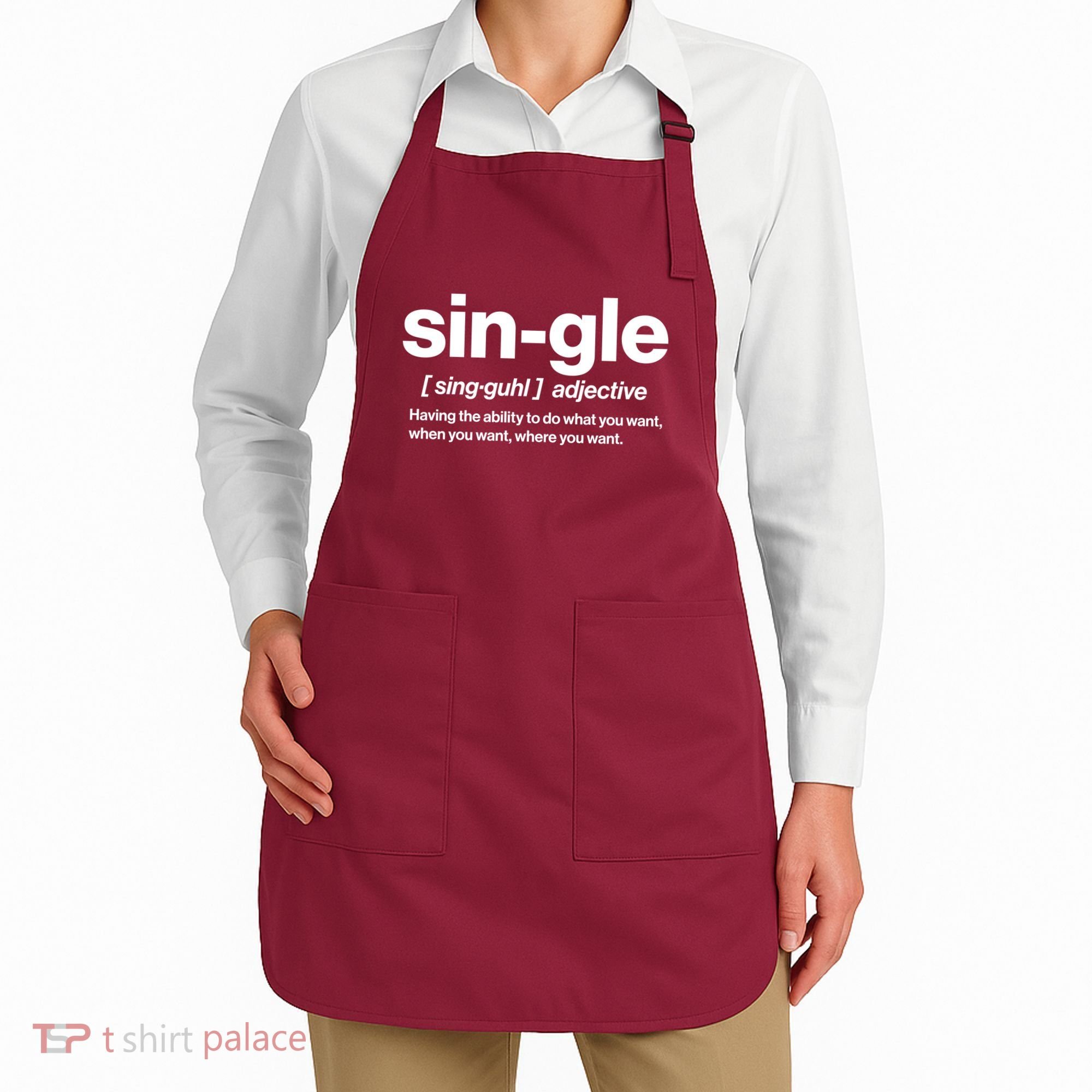 Funny Anti Valentine Single Definition Apron