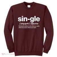 Funny Anti Valentine Single Definition Sweatshirt thumb 0