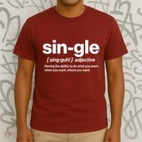 Funny Anti Valentine Single Definition T-Shirt thumb 3