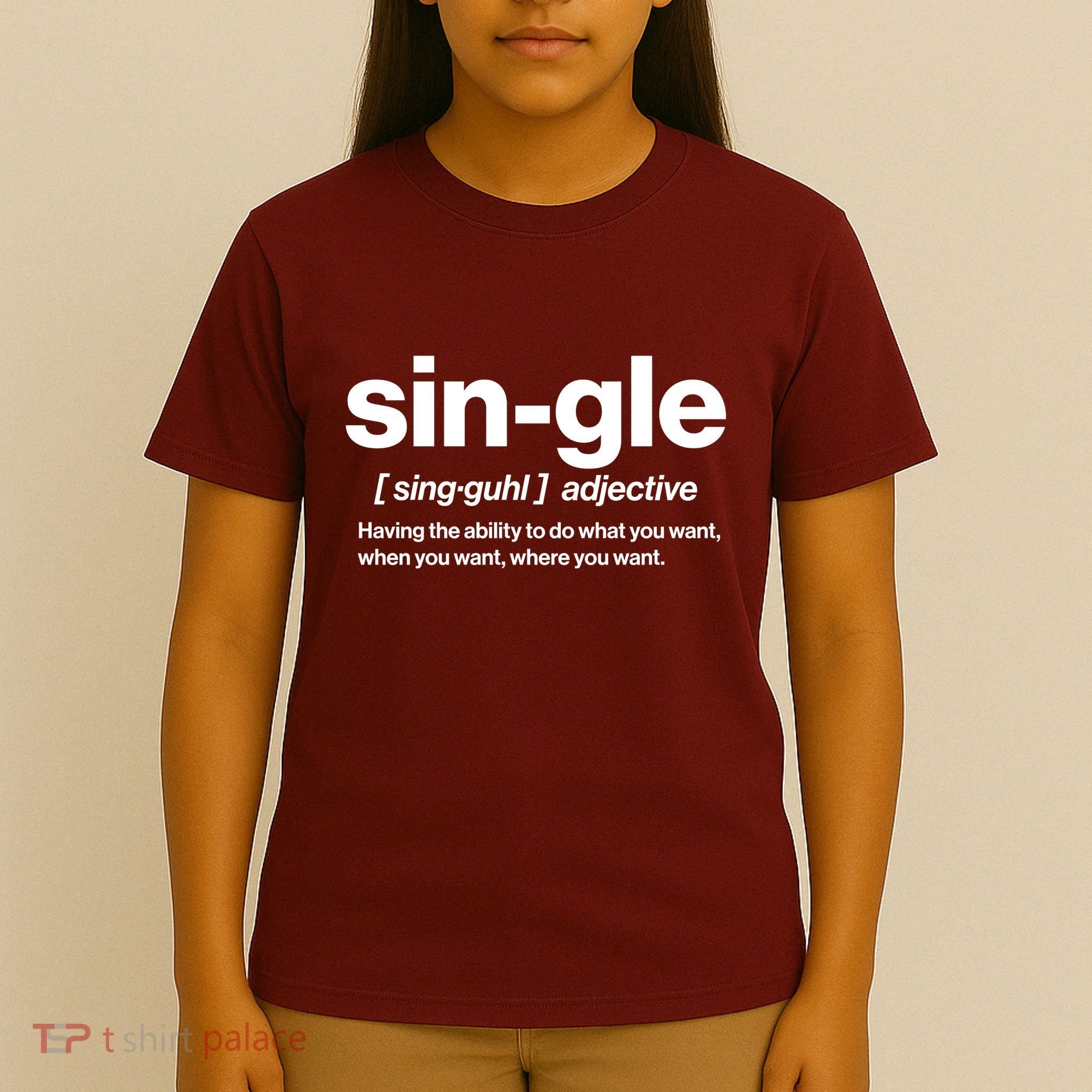 Funny Anti Valentine Single Definition T-Shirt