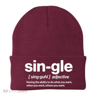 Funny Anti Valentine Single Definition Beanie