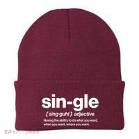 Funny Anti Valentine Single Definition Beanie thumb 0