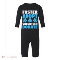 Foster Adopt Volunteer Donate Animal Rescue Shelter Dog Cat Infant Fleece One Piece thumb 0