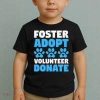 Foster Adopt Volunteer Donate Animal Rescue Shelter Dog Cat Toddler T-Shirt thumb 2