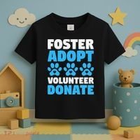 Foster Adopt Volunteer Donate Animal Rescue Shelter Dog Cat Toddler T-Shirt thumb 3