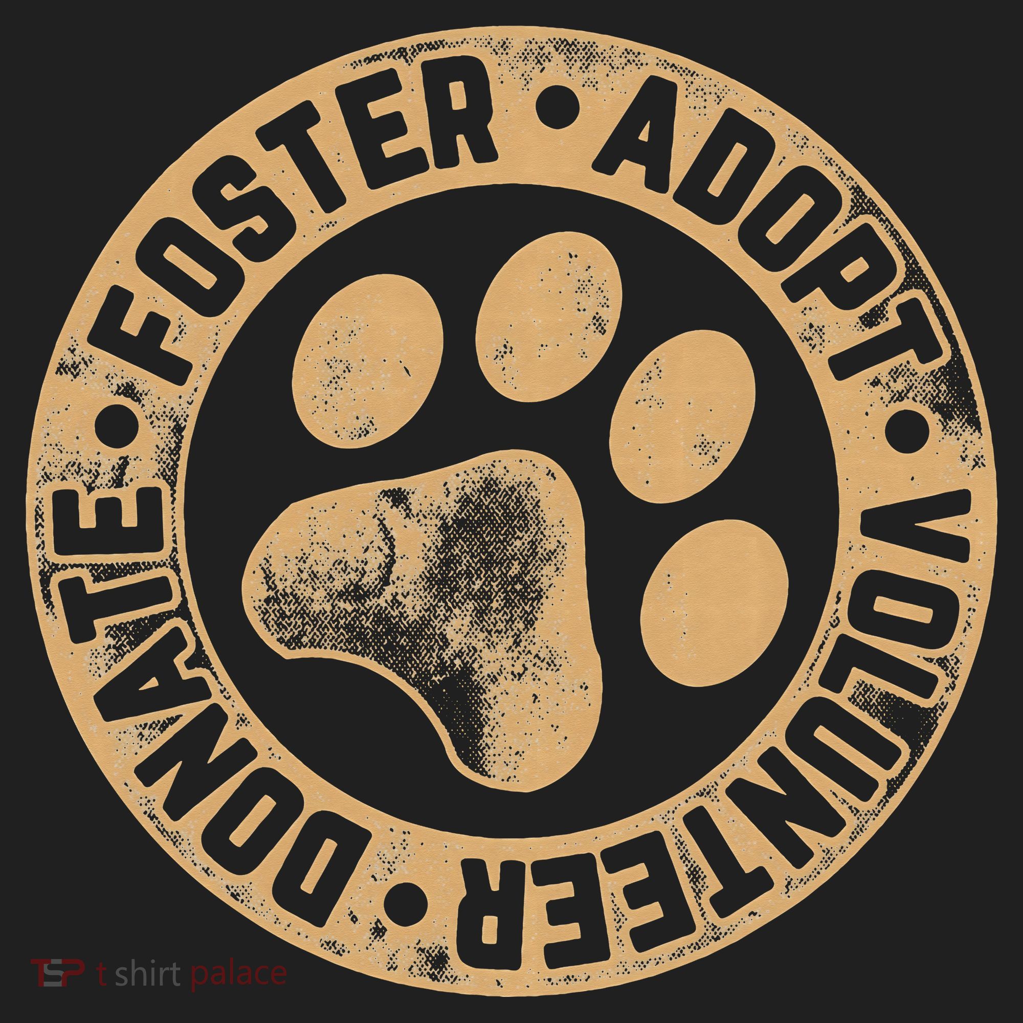 Foster. Adopt. Volunteer. Donate. Animal Rescue Dog Golf Towel