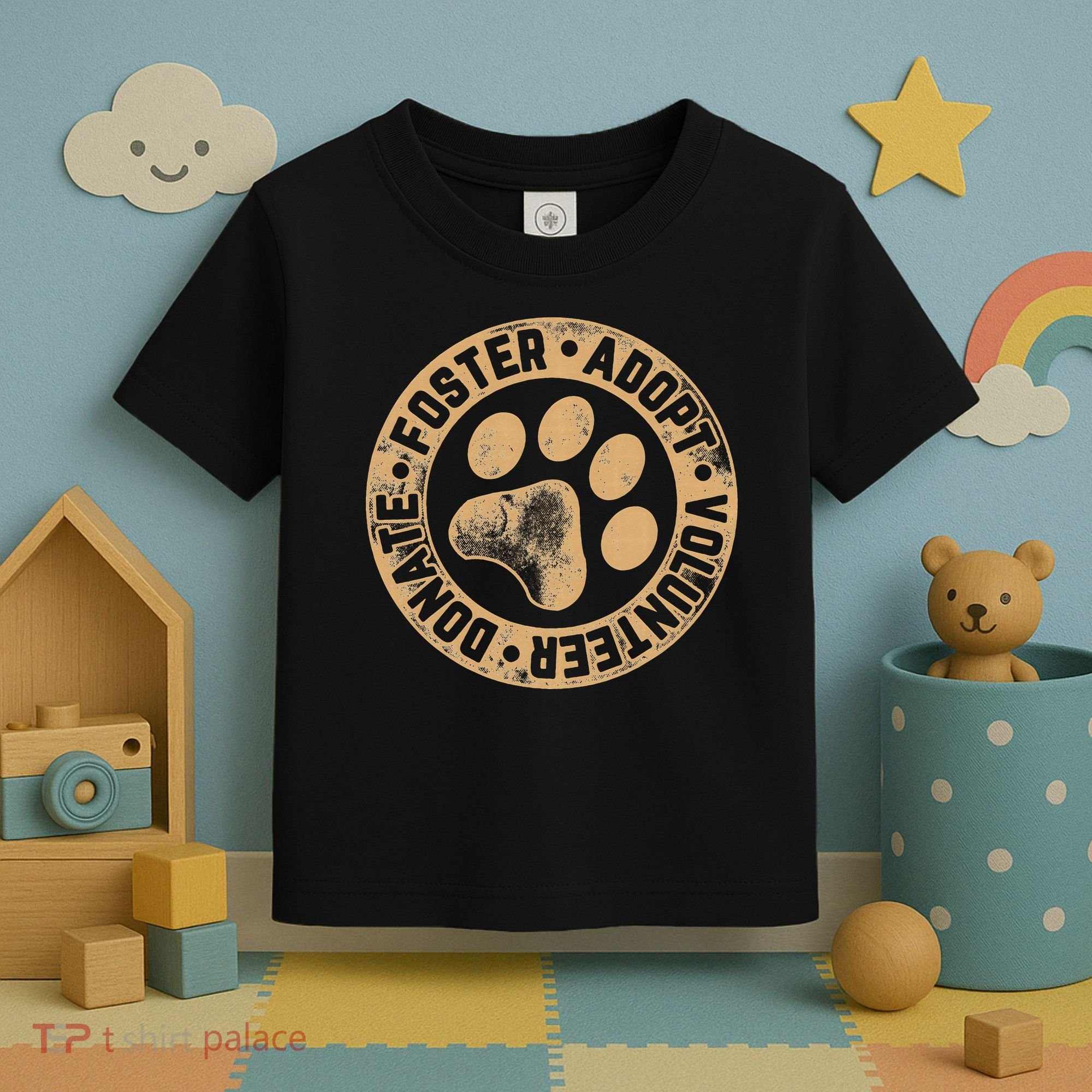 Foster. Adopt. Volunteer. Donate. Animal Rescue Dog Toddler T-Shirt