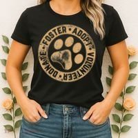 Foster. Adopt. Volunteer. Donate. Animal Rescue Dog Women's T-Shirt thumb 2