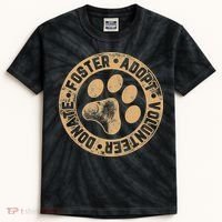 Foster. Adopt. Volunteer. Donate. Animal Rescue Dog Kids Tie-Dye T-Shirt thumb 0