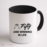 Fifty And Winning In Life Coffee Mug thumb 1