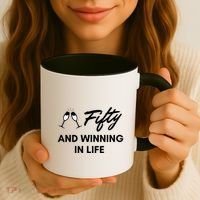 Fifty And Winning In Life Coffee Mug thumb 3