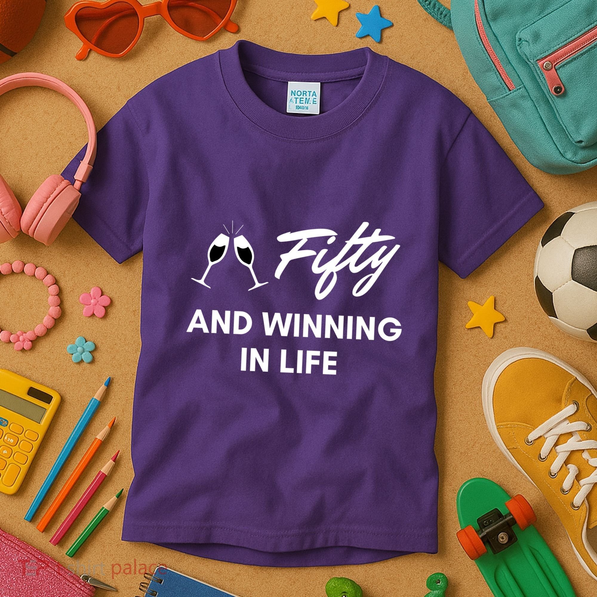Fifty And Winning In Life Kids T-Shirt