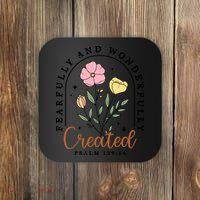 Fearfully And Wonderfully Christian Floral Coaster thumb 0