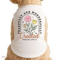 Fearfully And Wonderfully Christian Floral Doggie Tank thumb 0