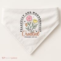Fearfully And Wonderfully Christian Floral USA-Made Doggie Bandana thumb 0