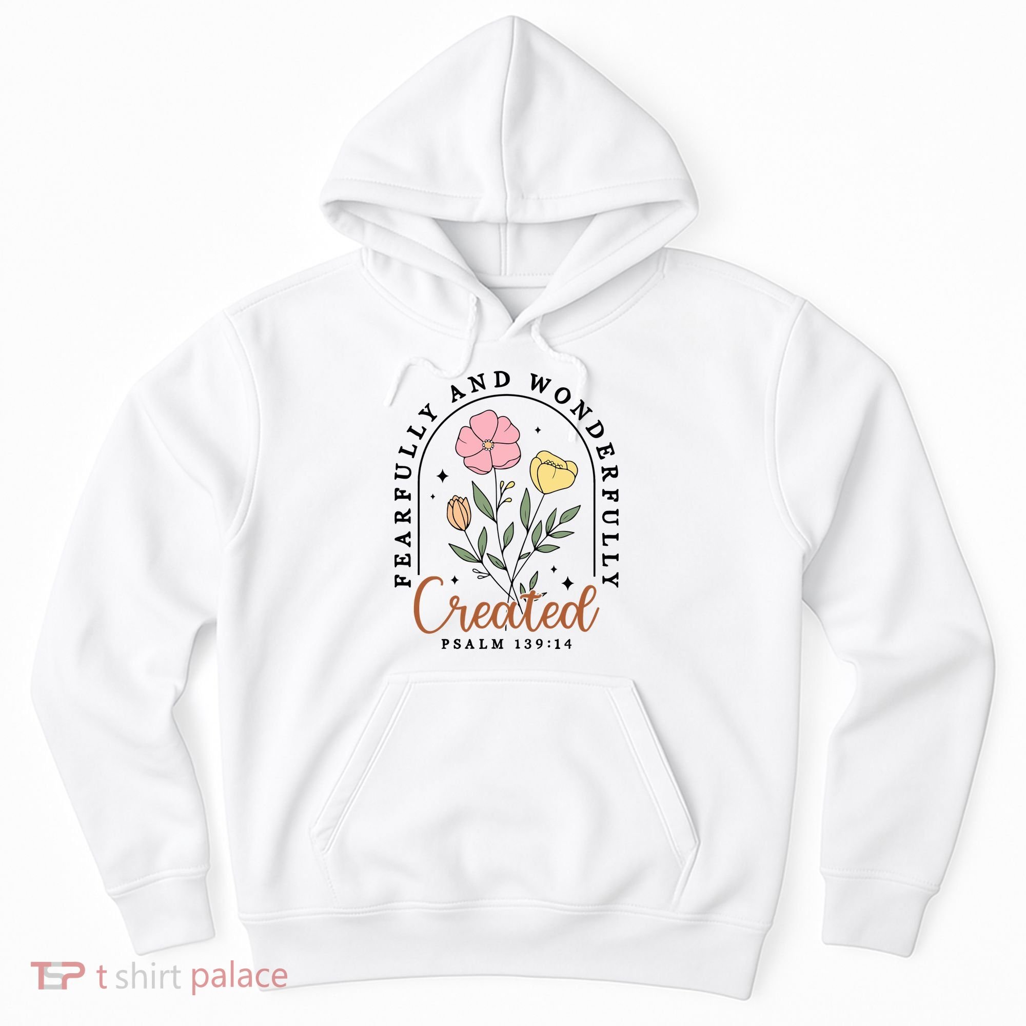 Fearfully And Wonderfully Christian Floral Hoodie