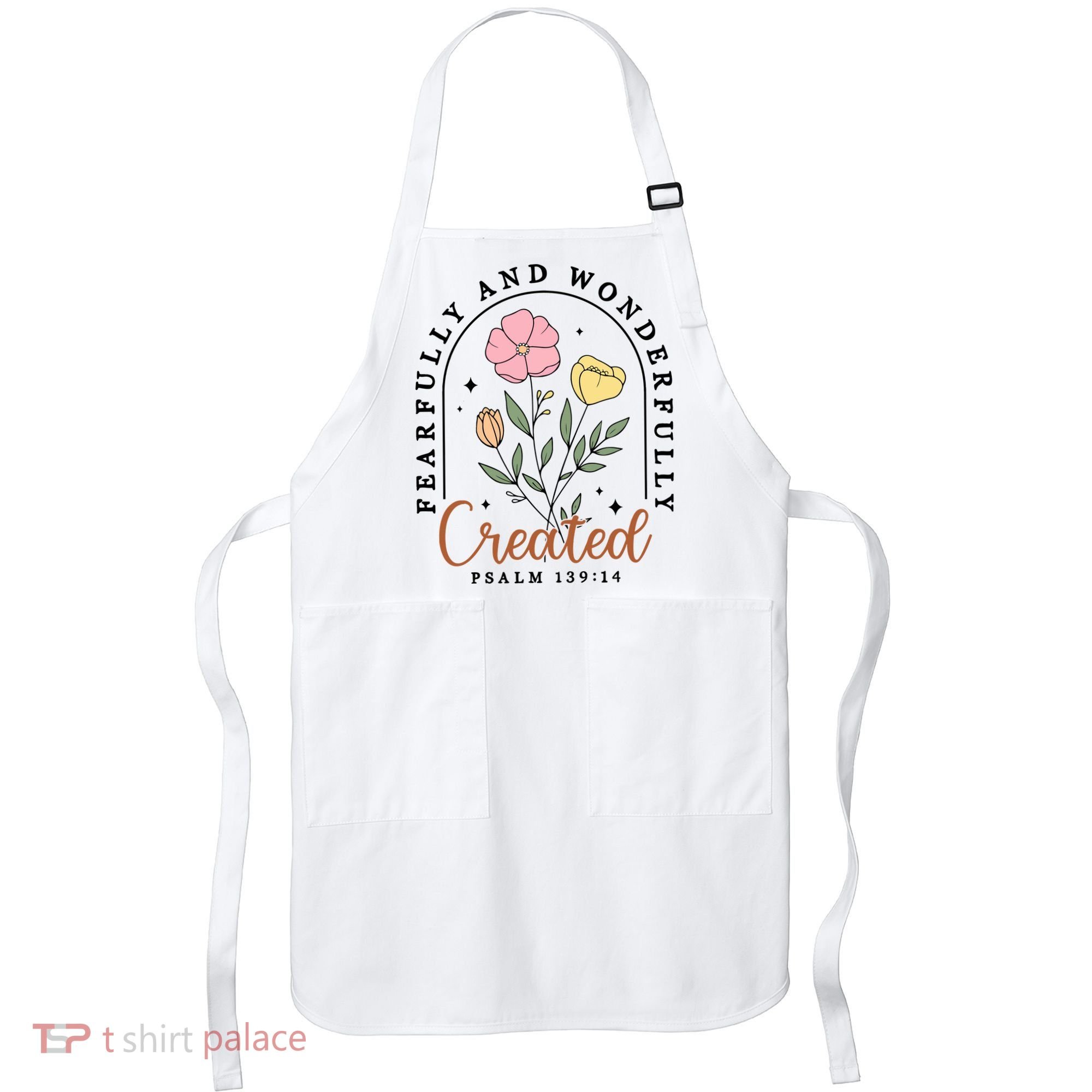 Fearfully And Wonderfully Christian Floral Apron