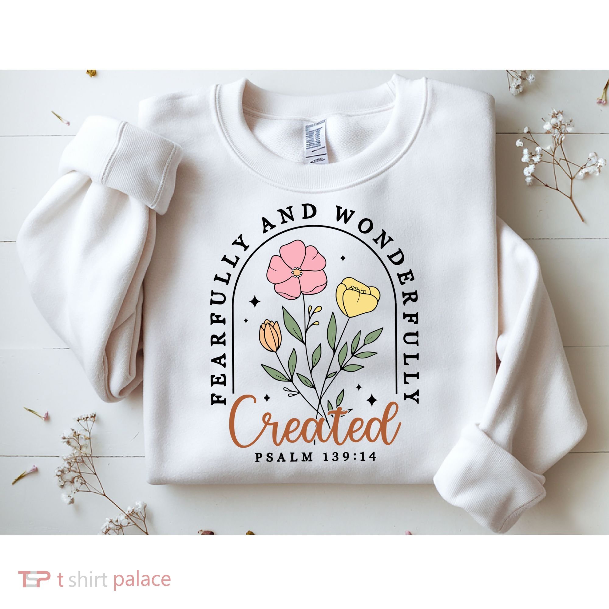 Fearfully And Wonderfully Christian Floral Sweatshirt