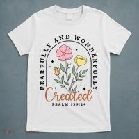 Fearfully And Wonderfully Christian Floral T-Shirt thumb 5
