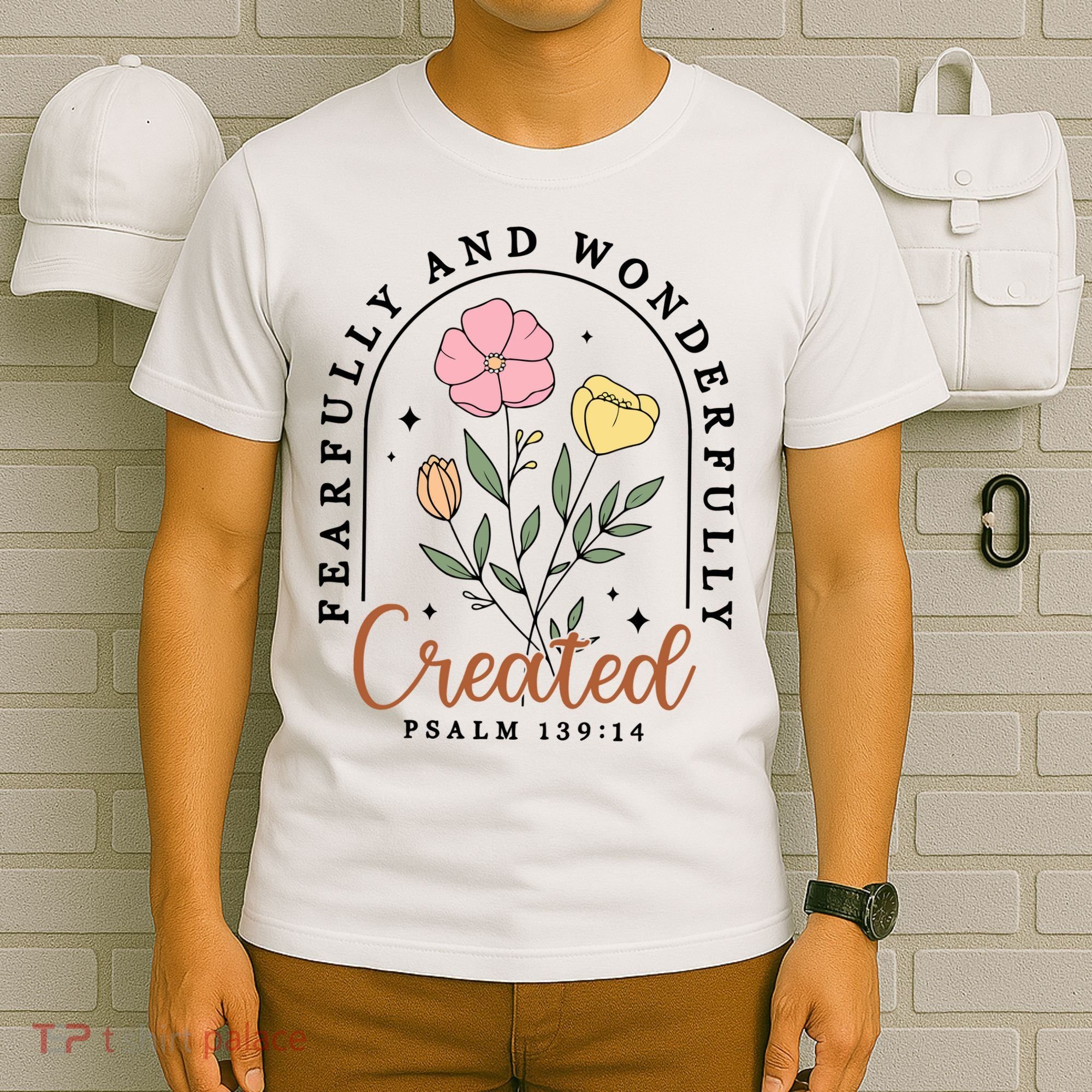 Fearfully And Wonderfully Christian Floral T-Shirt