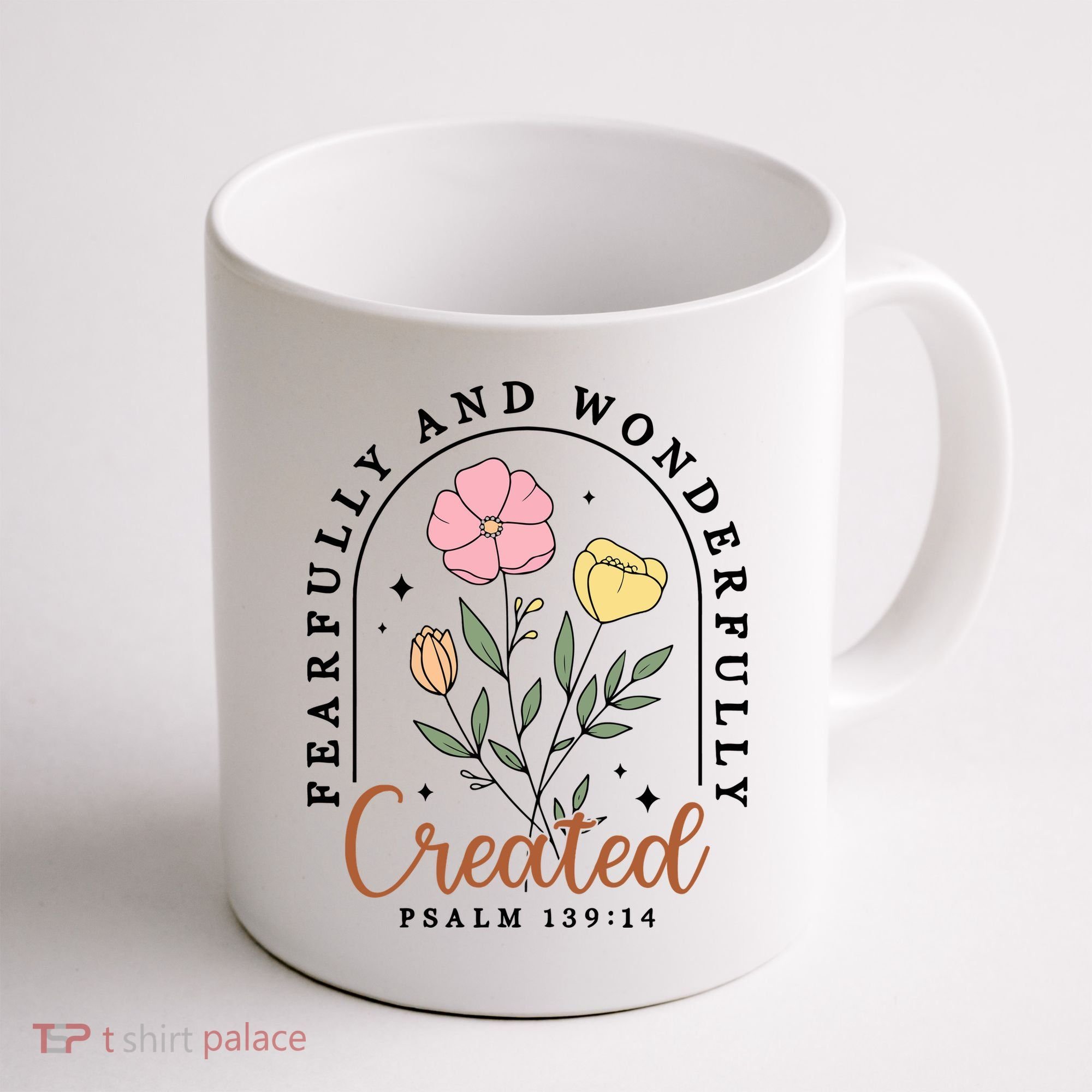 Fearfully And Wonderfully Christian Floral Coffee Mug