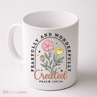 Fearfully And Wonderfully Christian Floral Coffee Mug thumb 0