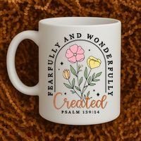 Fearfully And Wonderfully Christian Floral Coffee Mug thumb 2