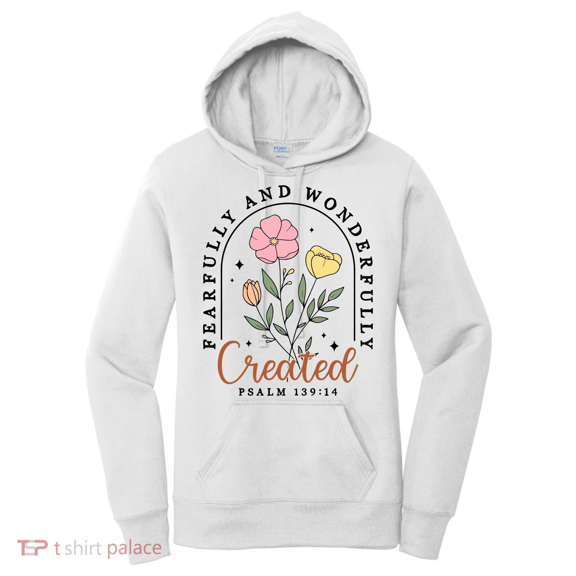 Fearfully And Wonderfully Christian Floral Women's Hoodie