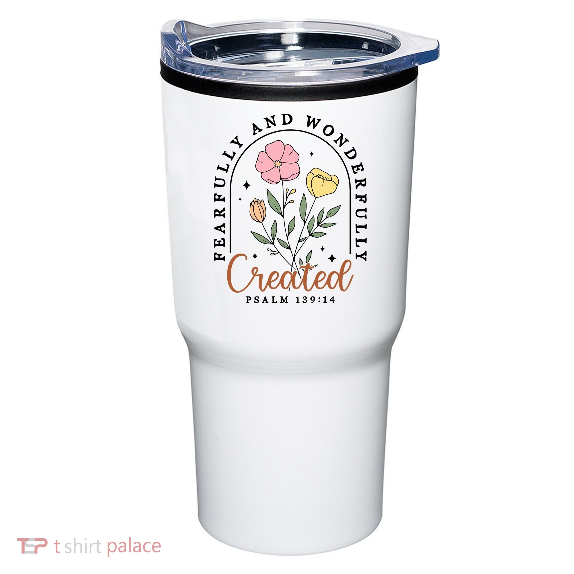 Fearfully And Wonderfully Christian Floral Tumbler