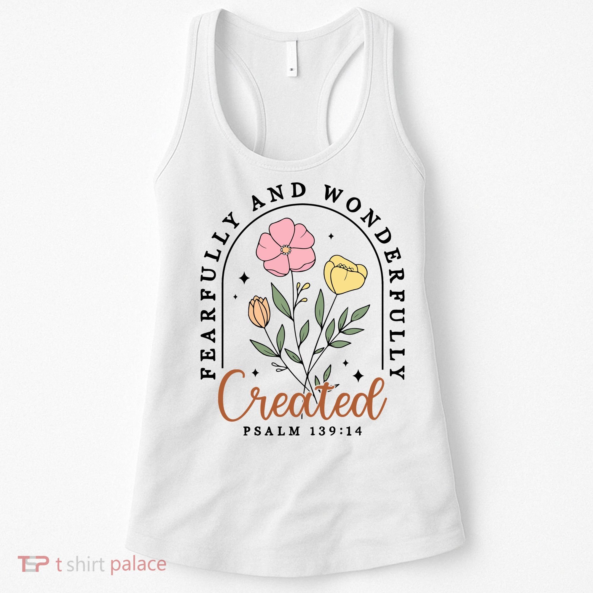 Fearfully And Wonderfully Christian Floral Women's Tank Top