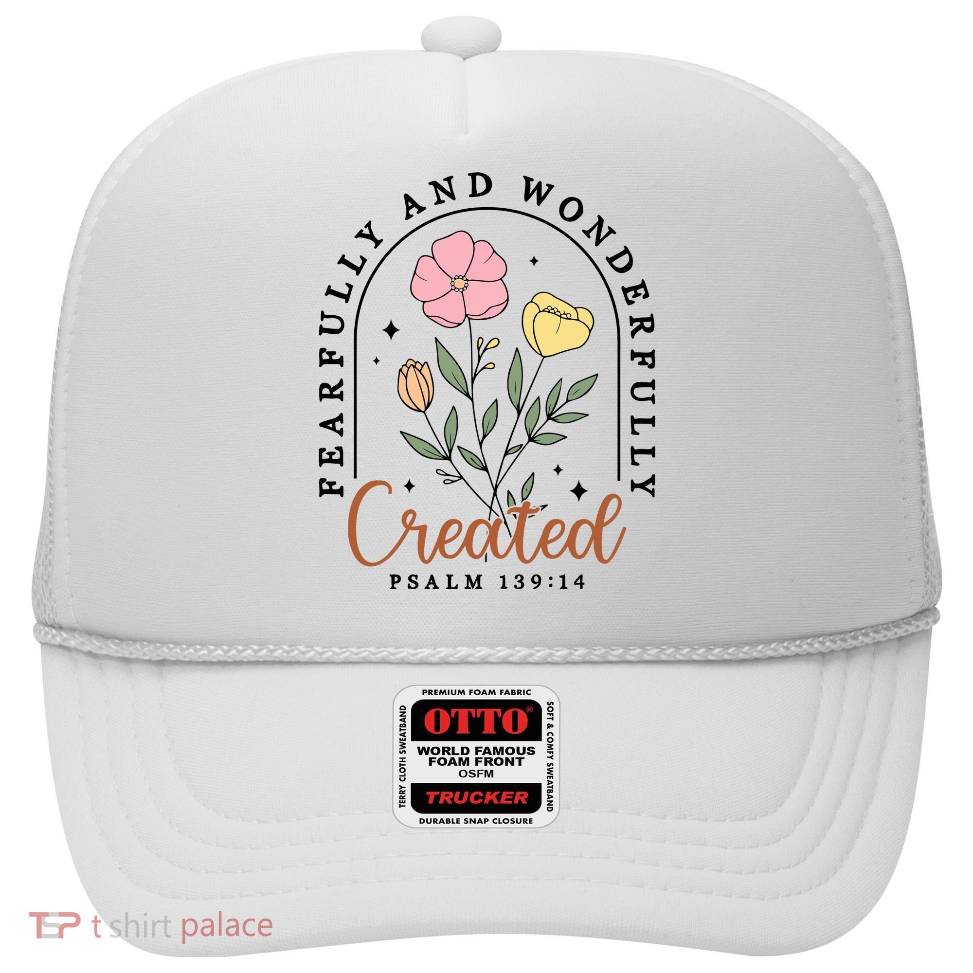 Fearfully And Wonderfully Christian Floral Hat