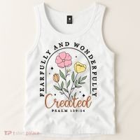 Fearfully And Wonderfully Christian Floral Tank Top thumb 2