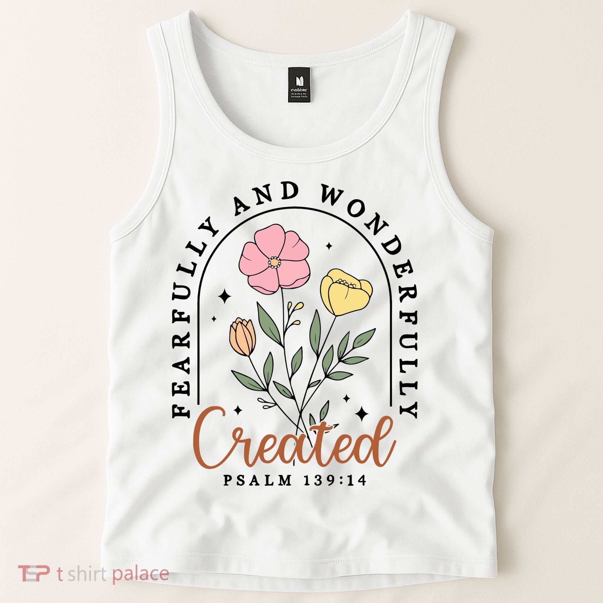 Fearfully And Wonderfully Christian Floral Tank Top