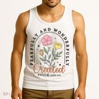 Fearfully And Wonderfully Christian Floral Tank Top thumb 3