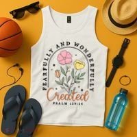 Fearfully And Wonderfully Christian Floral Tank Top thumb 4
