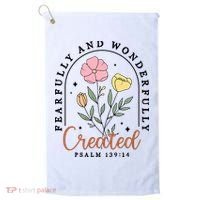 Fearfully And Wonderfully Christian Floral Golf Towel thumb 0