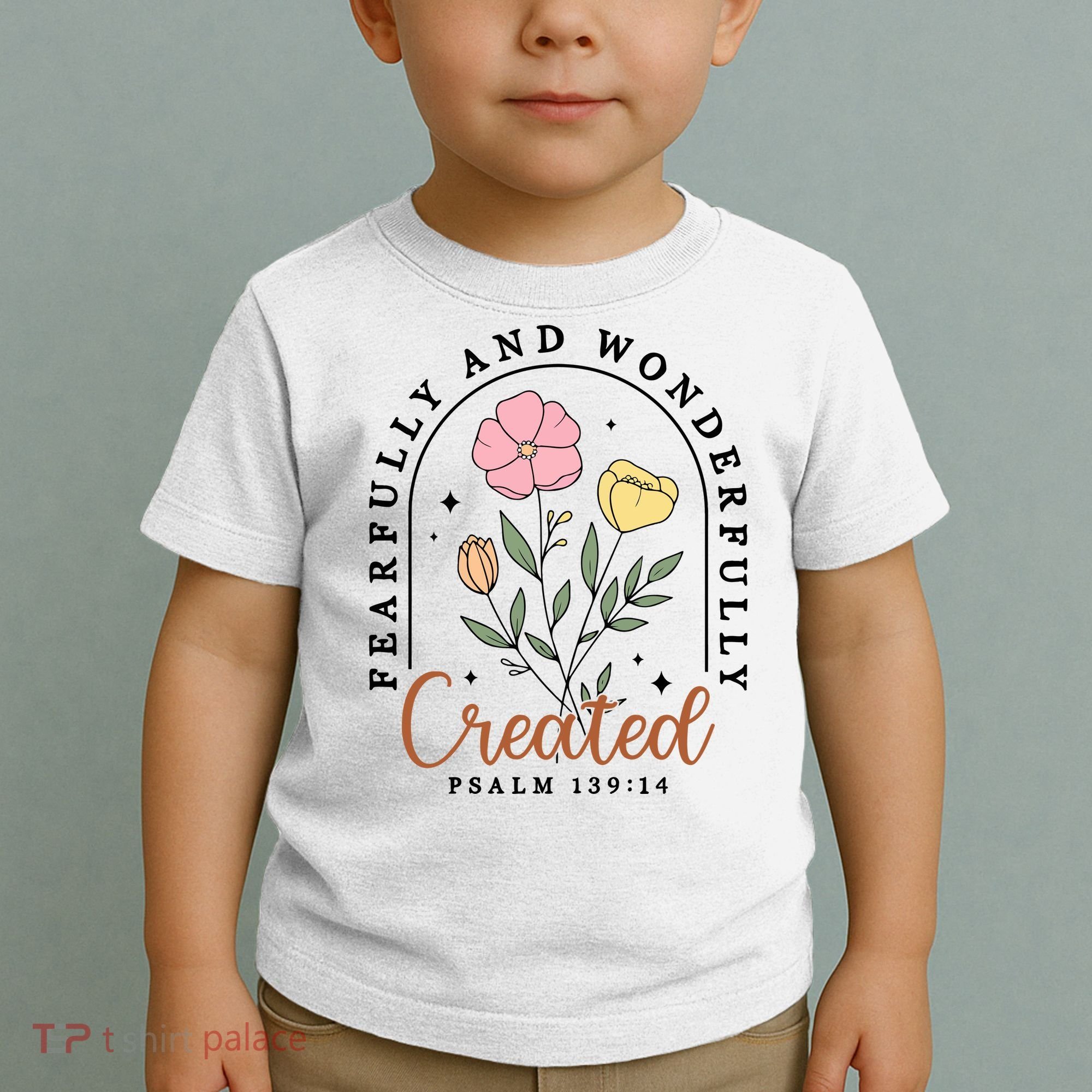 Fearfully And Wonderfully Christian Floral Toddler T-Shirt