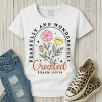 Fearfully And Wonderfully Christian Floral Women's T-Shirt thumb 3