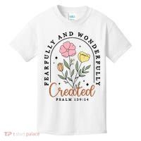 Fearfully And Wonderfully Christian Floral Kids T-Shirt thumb 0
