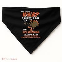 First Annual Wkrp Turkey Drop With Les Nessman USA-Made Doggie Bandana thumb 0