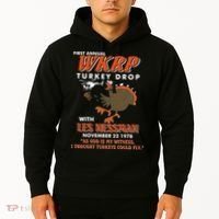 First Annual Wkrp Turkey Drop With Les Nessman Hoodie thumb 2