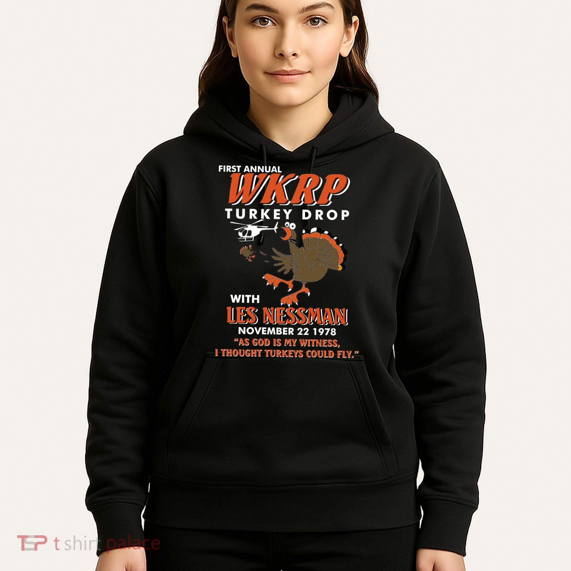 First Annual Wkrp Turkey Drop With Les Nessman Hoodie