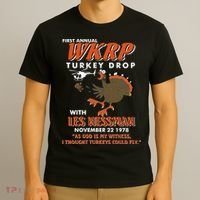 First Annual Wkrp Turkey Drop With Les Nessman T-Shirt thumb 3