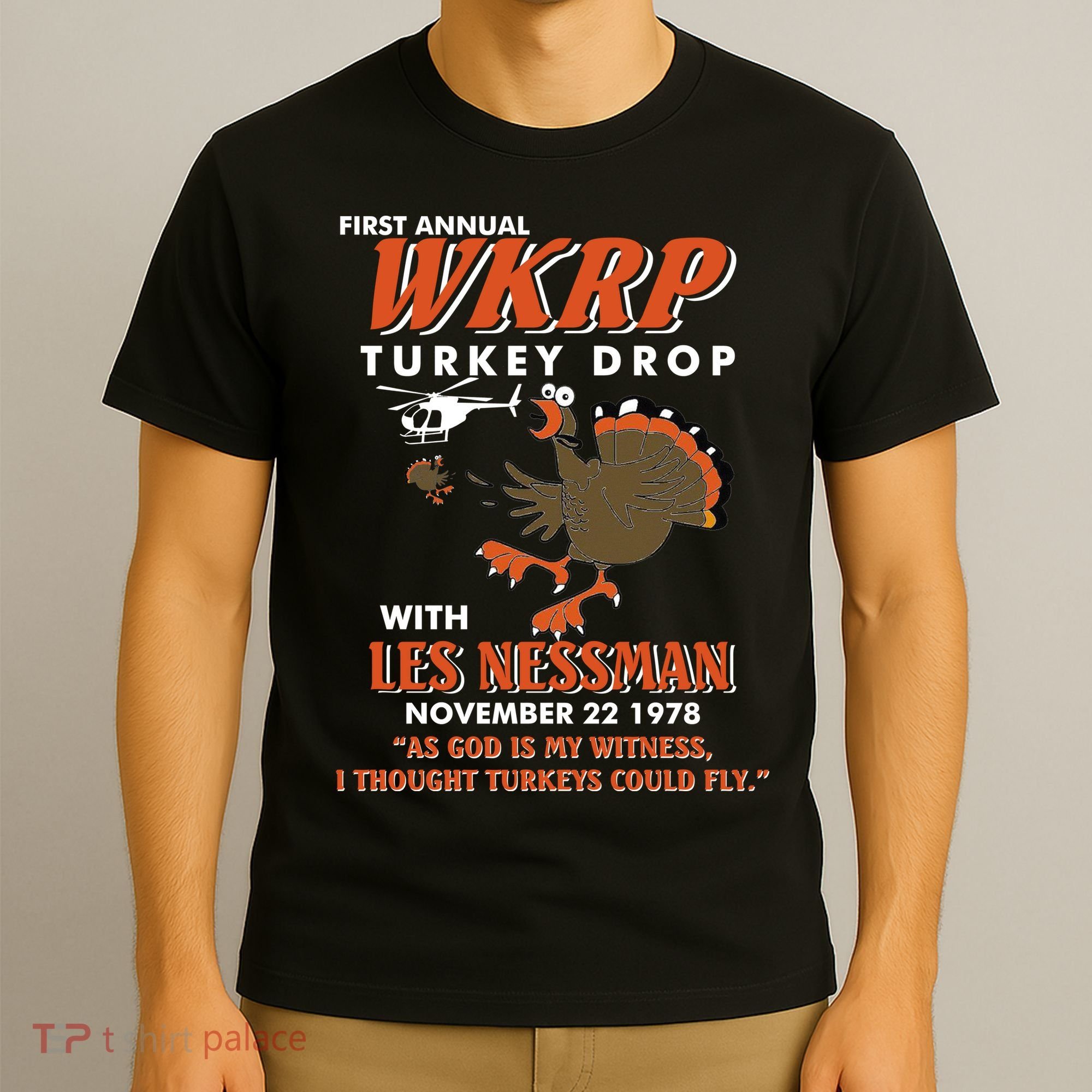 First Annual Wkrp Turkey Drop With Les Nessman T-Shirt