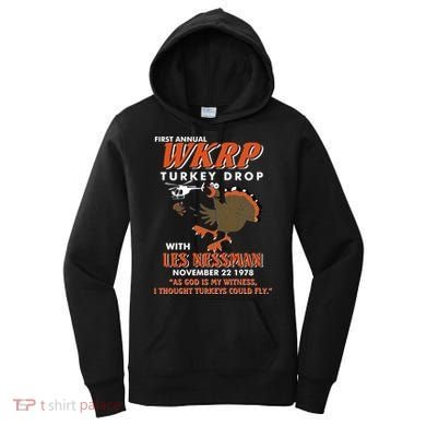 First Annual Wkrp Turkey Drop With Les Nessman Women's Hoodie