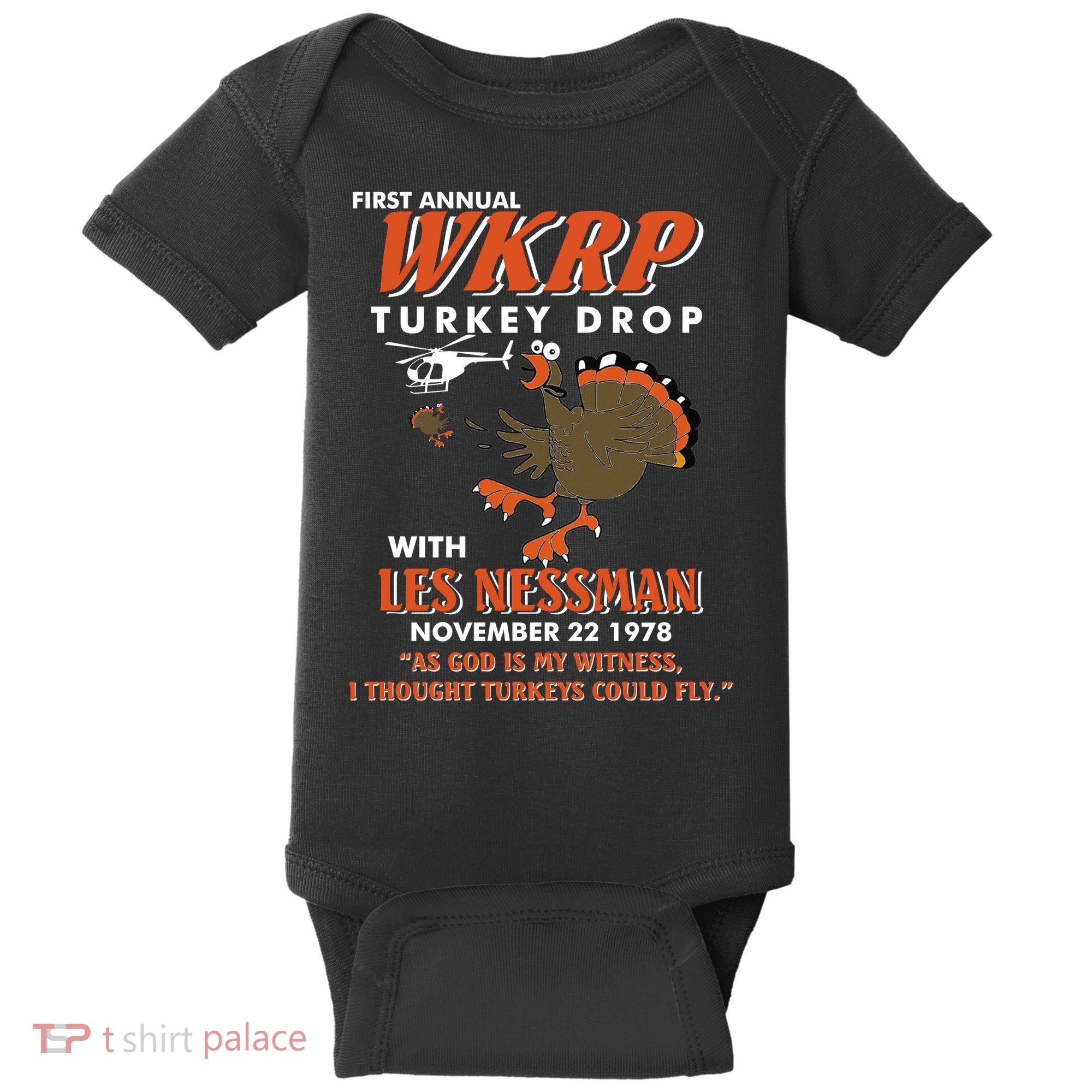 First Annual Wkrp Turkey Drop With Les Nessman Baby Bodysuit