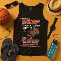 First Annual Wkrp Turkey Drop With Les Nessman Tank Top thumb 4
