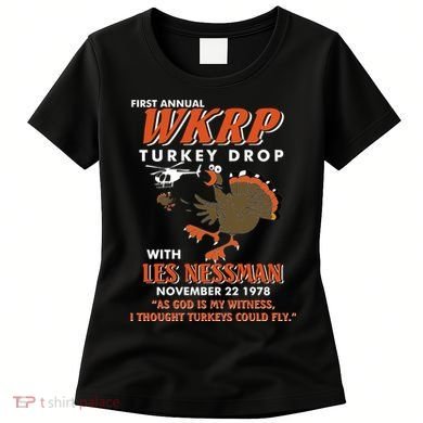 First Annual Wkrp Turkey Drop With Les Nessman Women's T-Shirt
